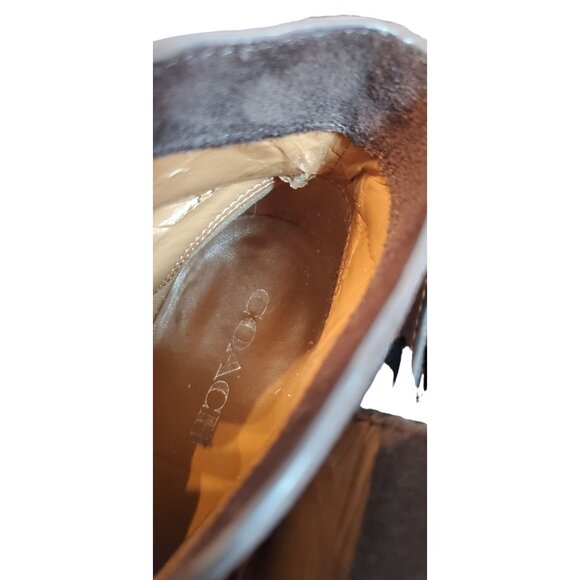 Coach Womens Brown Suede Ankle Boots With Black Leather Straps - Picture 4 of 7